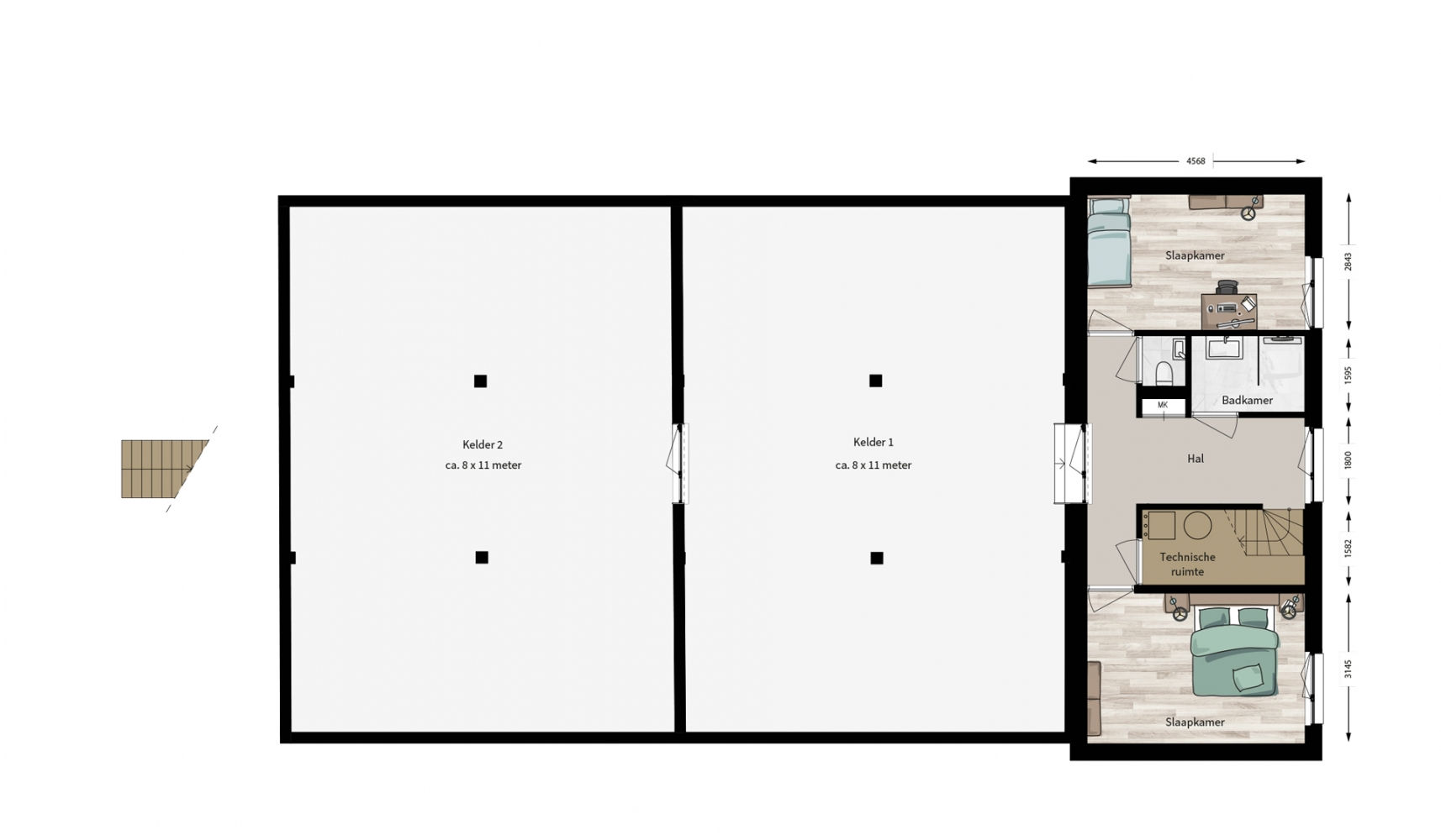 Plattegrond 1e verdieping